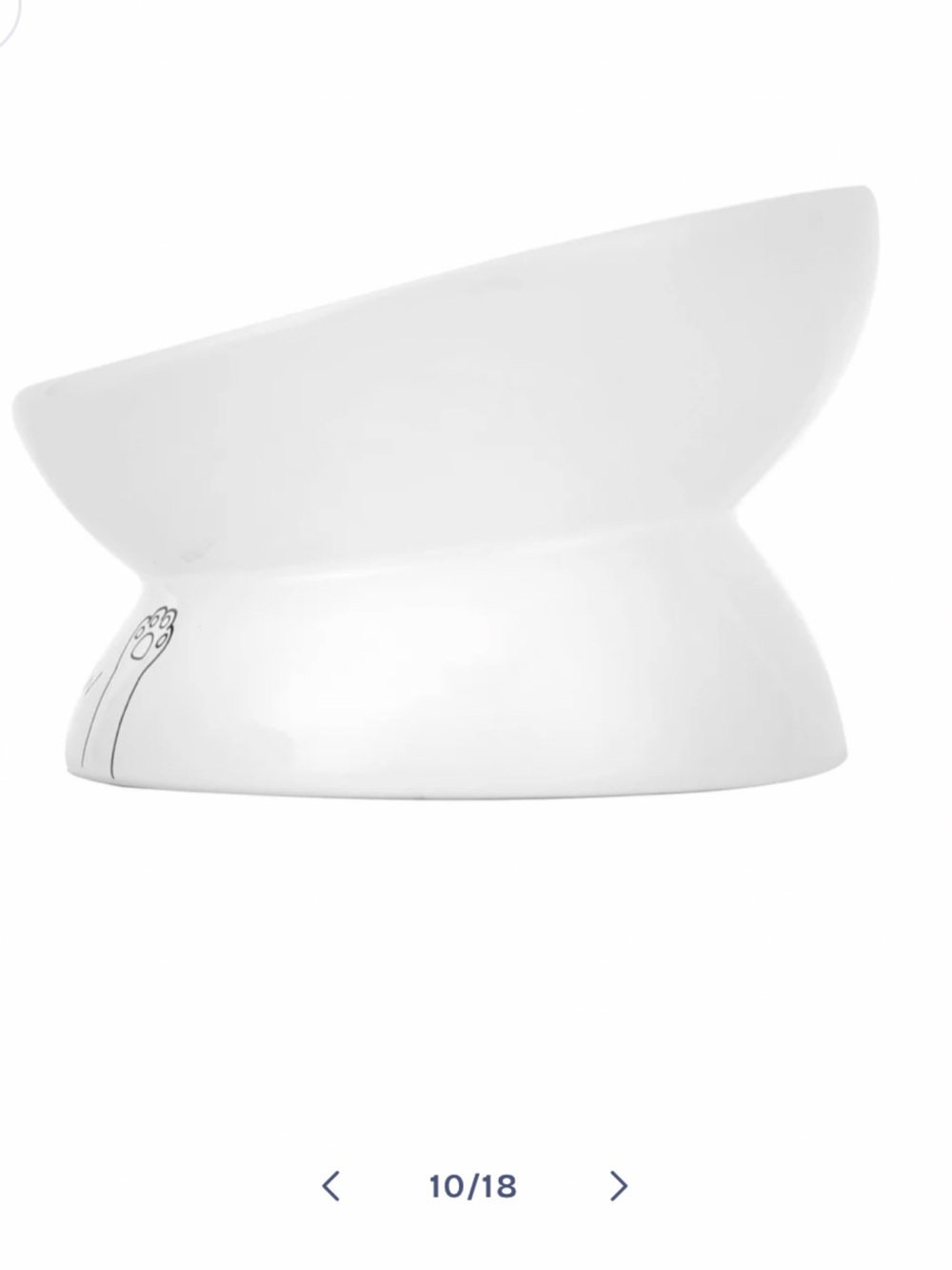 Park Life Designs Elevated Ceramic Cat Dish Bowl For Food White Black - Picture 2 of 6